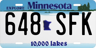MN license plate 648SFK