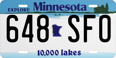 MN license plate 648SFO