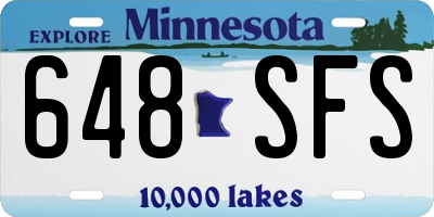 MN license plate 648SFS