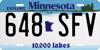 MN license plate 648SFV