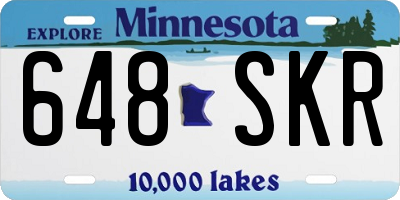 MN license plate 648SKR