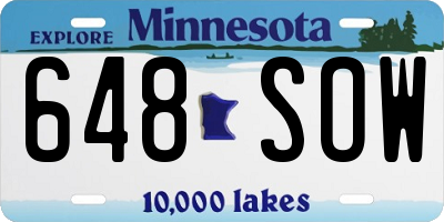 MN license plate 648SOW