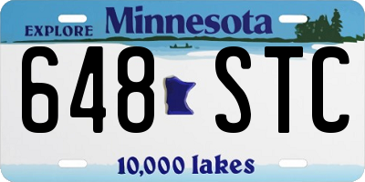 MN license plate 648STC