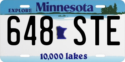 MN license plate 648STE