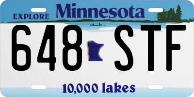 MN license plate 648STF