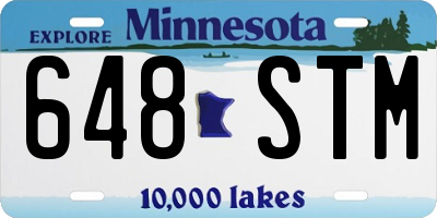 MN license plate 648STM