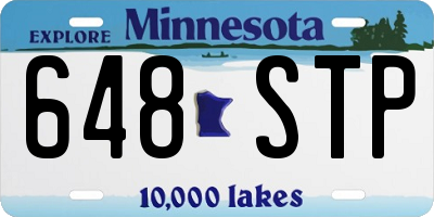 MN license plate 648STP