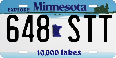 MN license plate 648STT