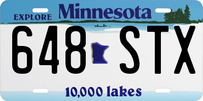 MN license plate 648STX