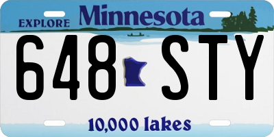 MN license plate 648STY