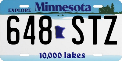 MN license plate 648STZ