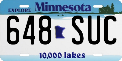 MN license plate 648SUC