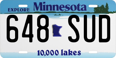 MN license plate 648SUD