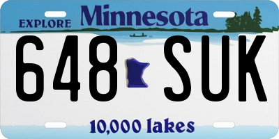 MN license plate 648SUK