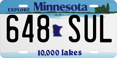 MN license plate 648SUL