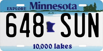 MN license plate 648SUN