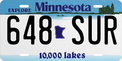 MN license plate 648SUR
