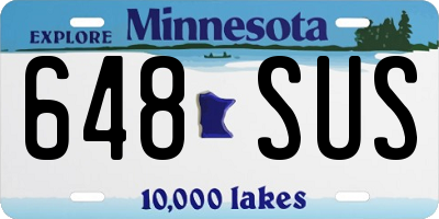 MN license plate 648SUS