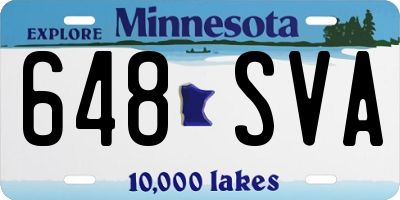 MN license plate 648SVA