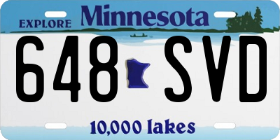 MN license plate 648SVD