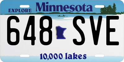 MN license plate 648SVE