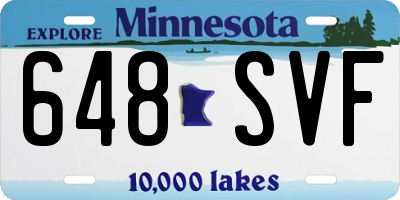 MN license plate 648SVF