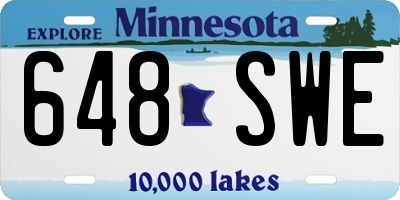 MN license plate 648SWE