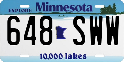 MN license plate 648SWW