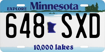 MN license plate 648SXD