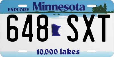 MN license plate 648SXT