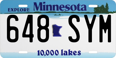 MN license plate 648SYM