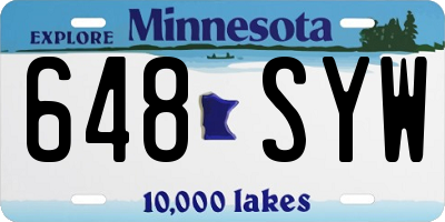 MN license plate 648SYW
