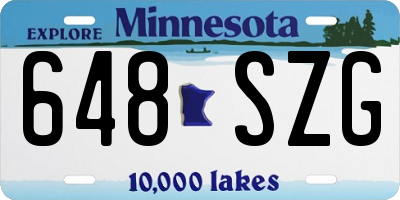 MN license plate 648SZG