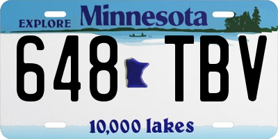 MN license plate 648TBV