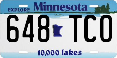 MN license plate 648TCO