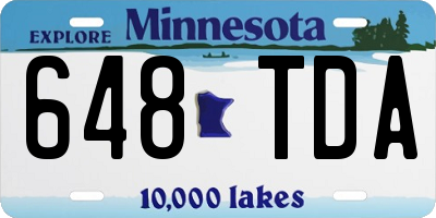 MN license plate 648TDA