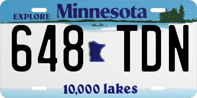 MN license plate 648TDN