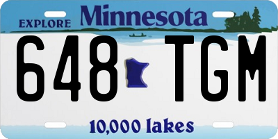MN license plate 648TGM