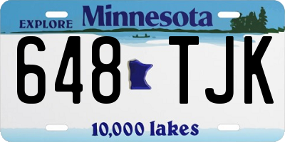MN license plate 648TJK