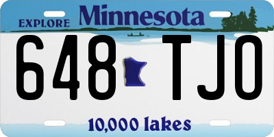 MN license plate 648TJO