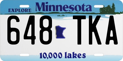MN license plate 648TKA