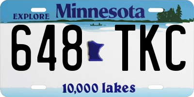 MN license plate 648TKC