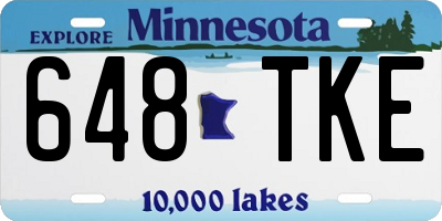 MN license plate 648TKE