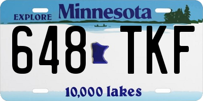 MN license plate 648TKF