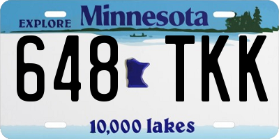 MN license plate 648TKK