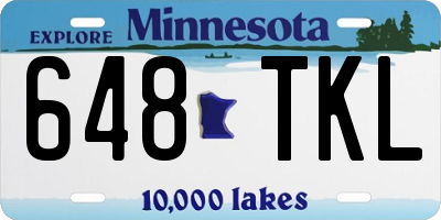 MN license plate 648TKL