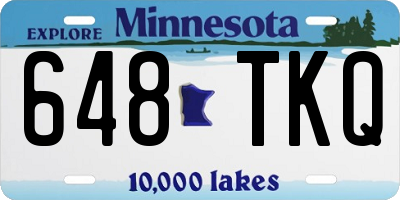 MN license plate 648TKQ