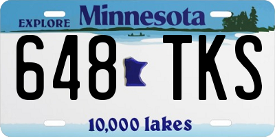 MN license plate 648TKS
