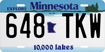 MN license plate 648TKW