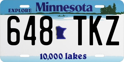 MN license plate 648TKZ